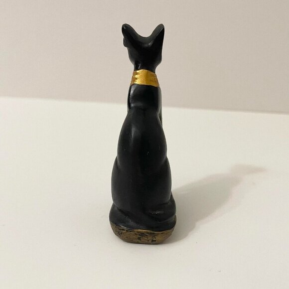 Mini Egyptian Cat Goddess 3 Inch Miniature Resin Statue Figurine - Picture 4 of 16
